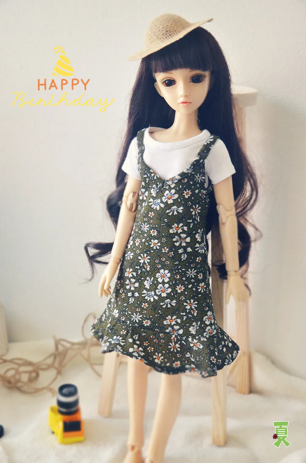 Летнее шифоновое цветочное длинное платье + футболка для шарнирной куклы 1/6 YOSD 1/4