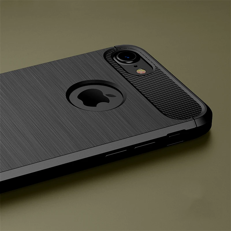 Чехол из волокна для iPhone 11 Pro Max X 7 8 6 6S Plus, силиконовый бампер, задняя крышка для iPhone на XS XR 5S 5 SE 5SE, мягкий чехол Fundas