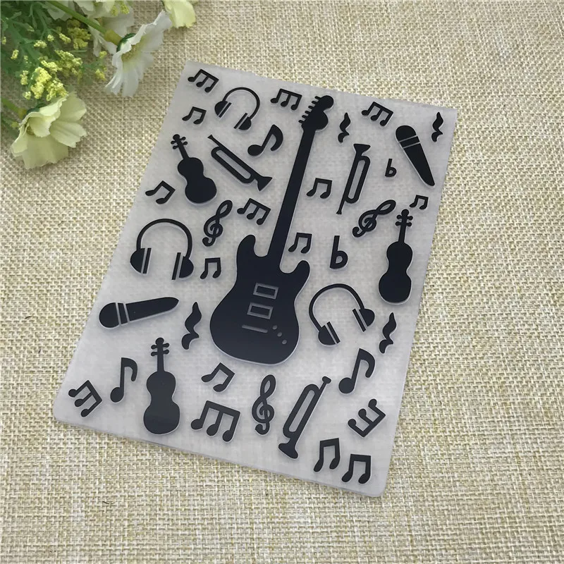 Пластиковая папка для тиснения гитары музыки дня рождения скрапбукинга альбом