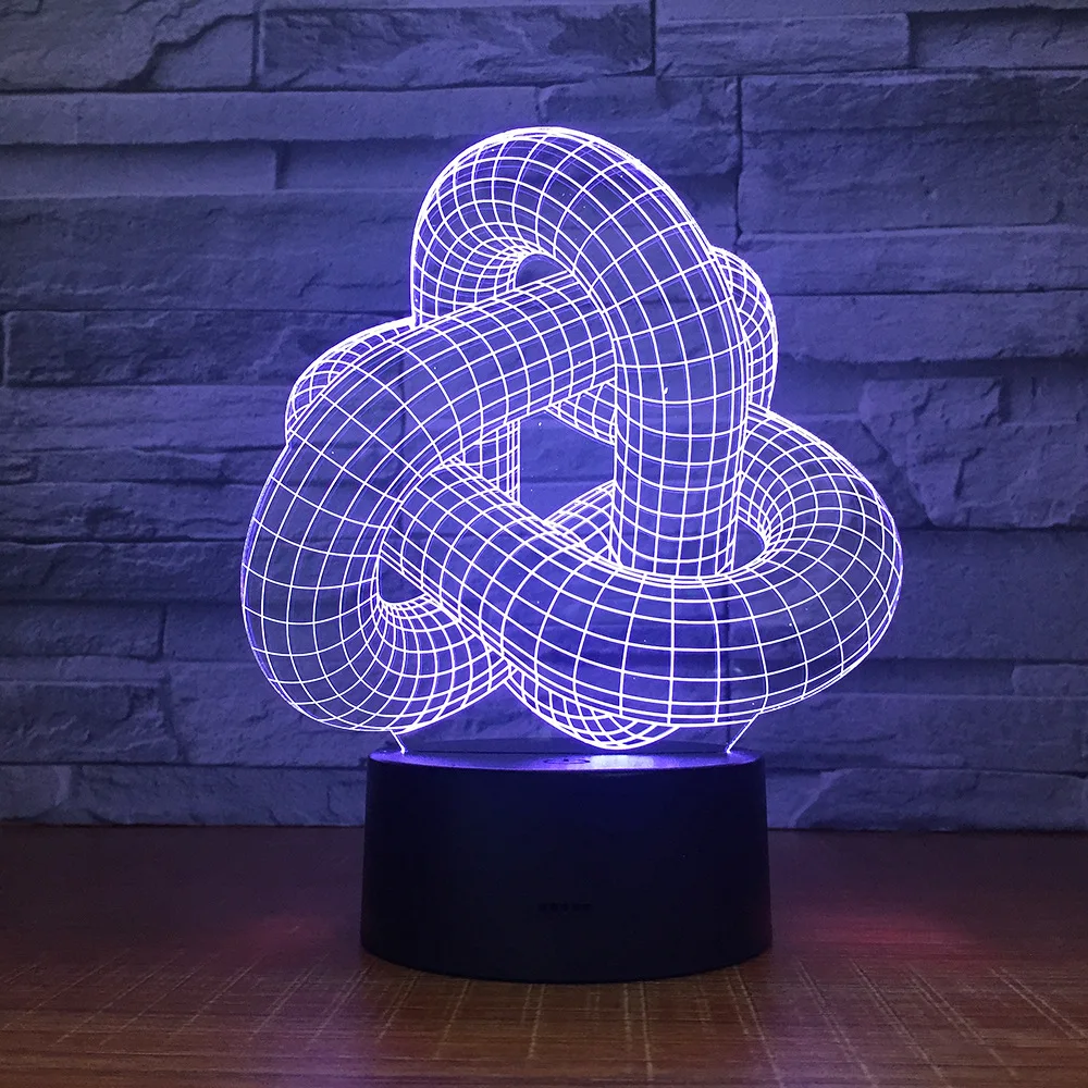 Новинка Подарочная приглушаемая настольная 3d лампа Magic Twist с блокированным узлом