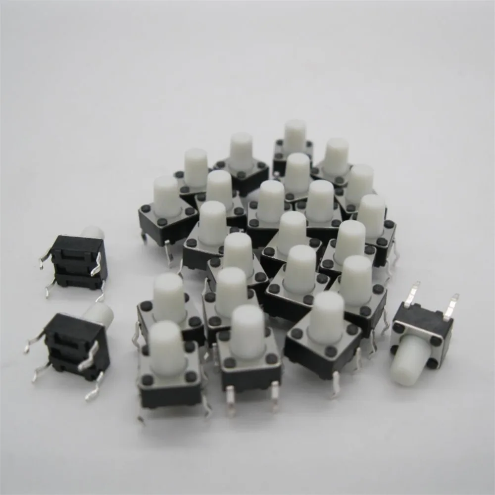 100 шт. 6x6x10 мм 4PIN Тактильные Такт кнопочный микро переключатель прямой сенсорный