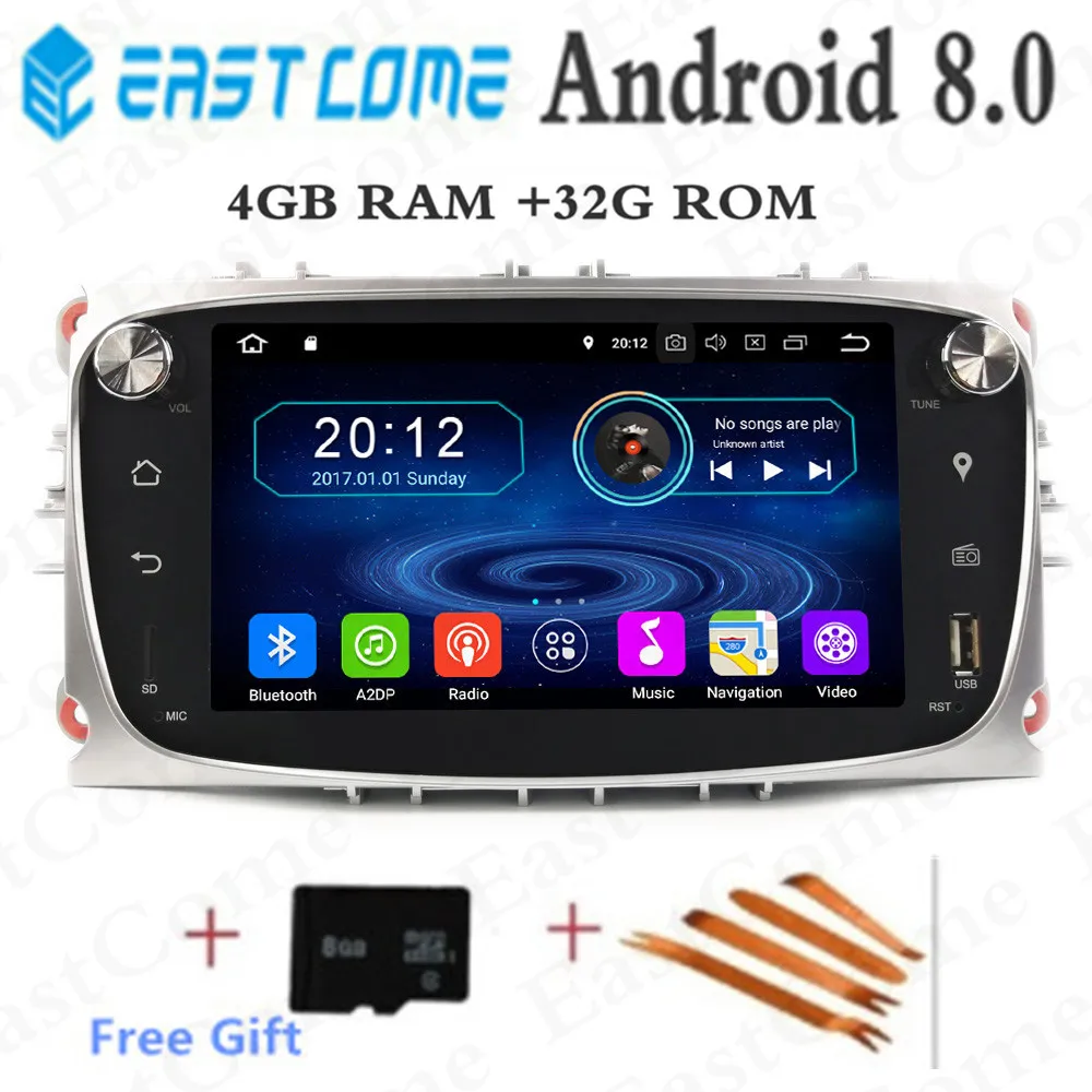 Octa Core 4 Гб ОЗУ Android 8 0 Автомобильный DVD плеер для Ford Focus Mondeo Фокус C MAX S Max Kuga Galaxy