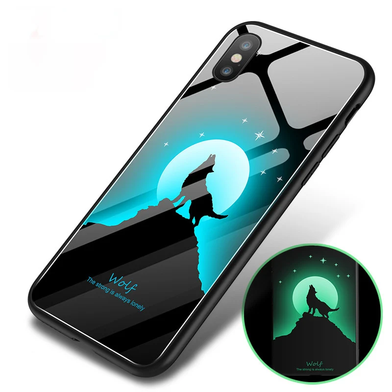 New Mobile Phone Case For iPhone 6 7 8 Plus X XS MAX Luxury TPU Protect Shell Cute Luminous Glass Cases SMSNXY | Мобильные телефоны