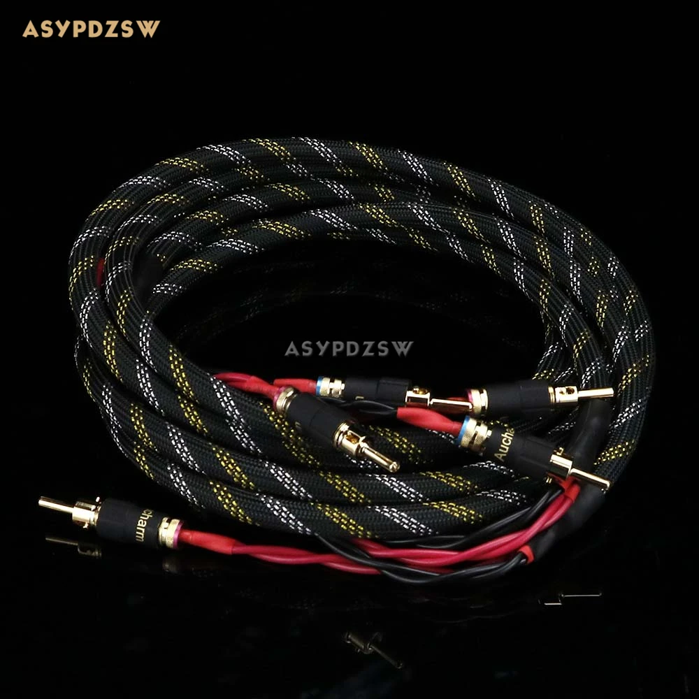 2Mx2 корень 4N OFC 99.99% фиолетовая медь + посеребренный динамик проводной усилитель кабель