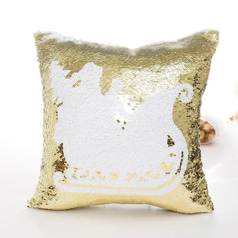 Merry Christmas наволочки DIY 40*40 блестящая наволочка для декоративных подушек, сменная Двусторонняя Подушка Чехол