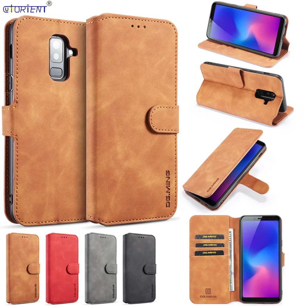 Кожаный чехол книжка для Samsung Galaxy Jean A6 Plus J8 2018 +|Чехлы-портмоне| |
