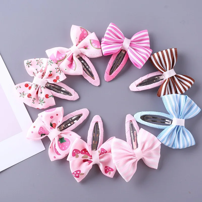 

8 Pcs Baby Bow Hair pin Baby Girls Hair Ornaments Children Accessories Ribbon Bowknot Barrettes Dot Hair Clip Hairpins