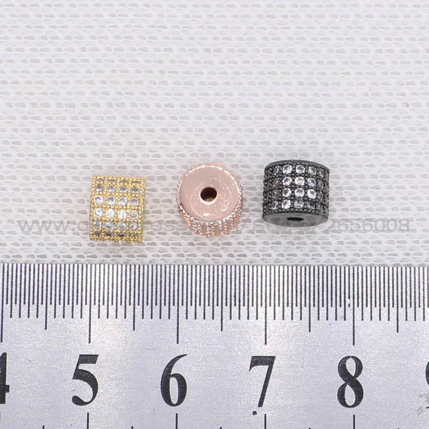 8Pcs Micro pave Cubic Zircon Charm Handcrafted Cylinder shape tiny Bracelet Accessories mix colors jewelry finding 1546 | Украшения и