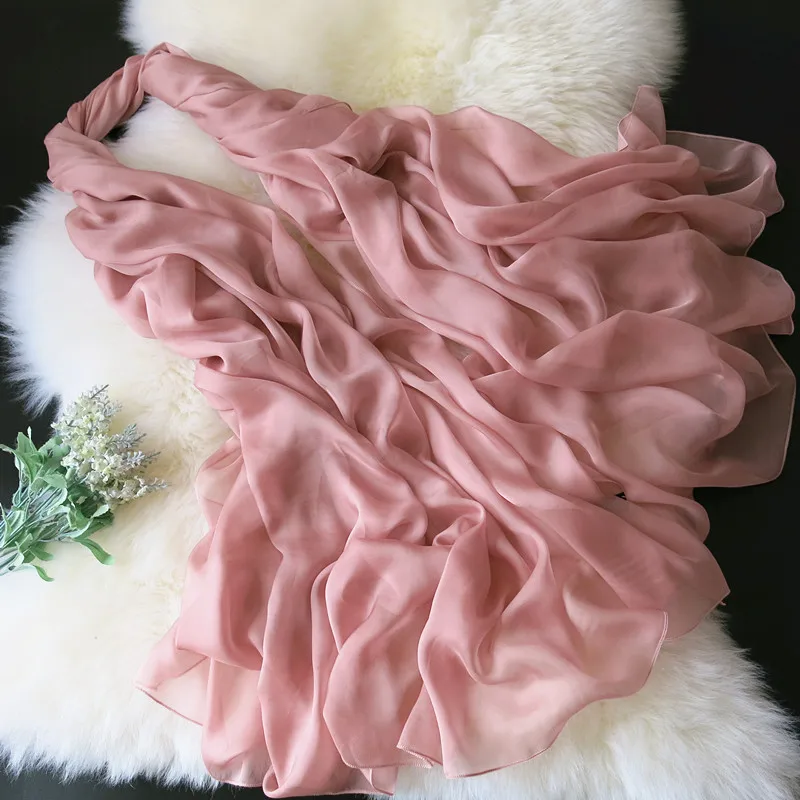 Grey Pink Китайские красные длинные шарфы, дамские осенне-зимние длинные дизайнерские накидки, Новое поступление, шелковая шаль шарф, утолщенные шифоновые ультрадлинные шарфы - Цвет: Grey Pink