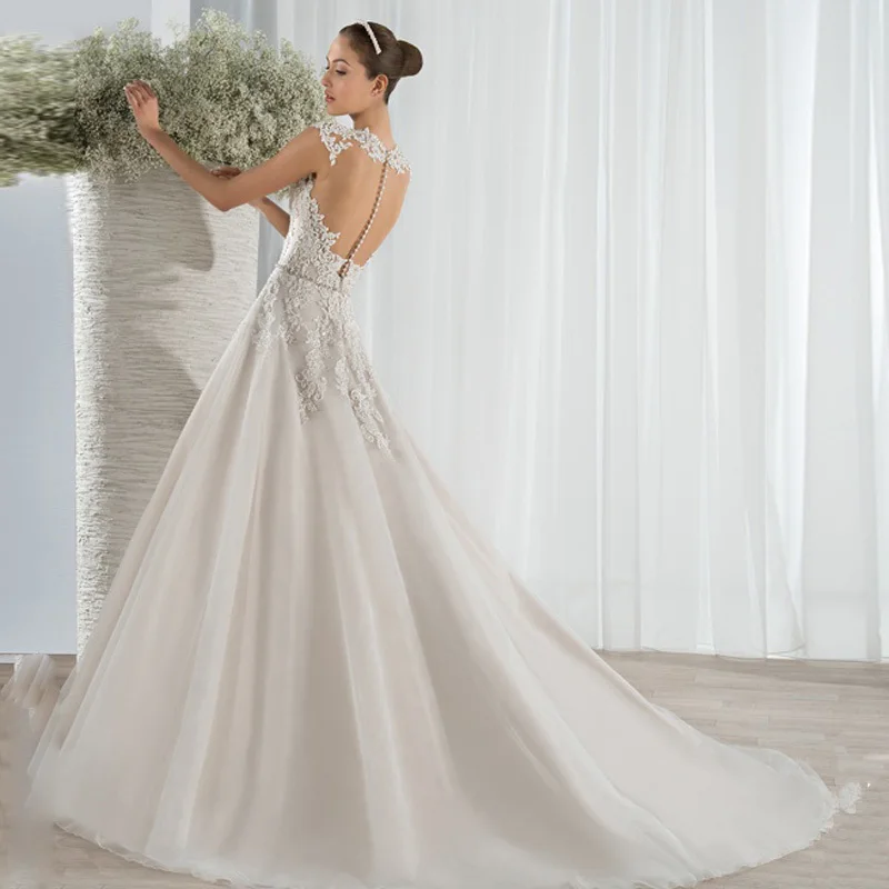 SIJANE Vestidos de Noiva кружевное платье трапециевидной формы для свадебной вечеринки на