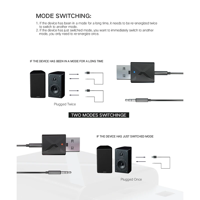 Kebidu USB беспроводной Bluetooth 5,0 передатчик приемник стерео аудио музыкальный адаптер с 3,5 мм аудио кабель для домашнего ТВ MP3 ПК автомобиля