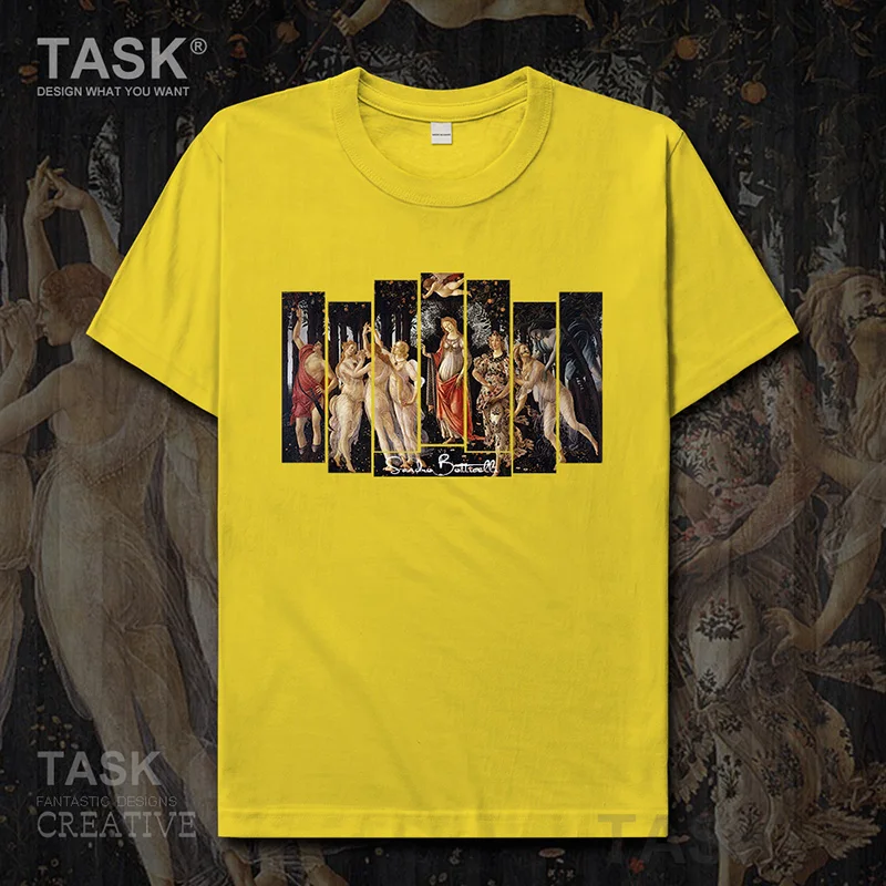 Personality fashion oil painting mens t-shirt Primavera retro funny print Short sleeve clothes cotton summer casual Streetwear | Мужская