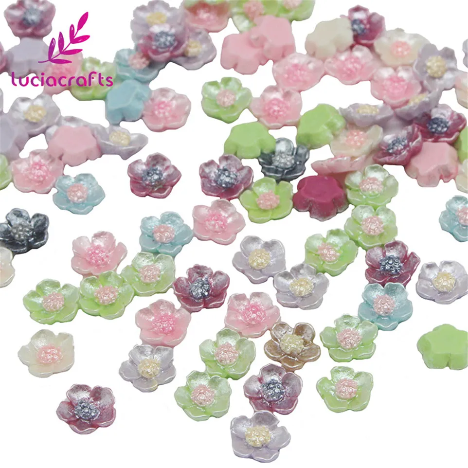 Lucia crafts 50 шт./лот 10-14 мм случайная Смешанная форма плоская задняя смола в огранке Кабошон DIY телефон декоративные материалы для скрапбукинга F0613