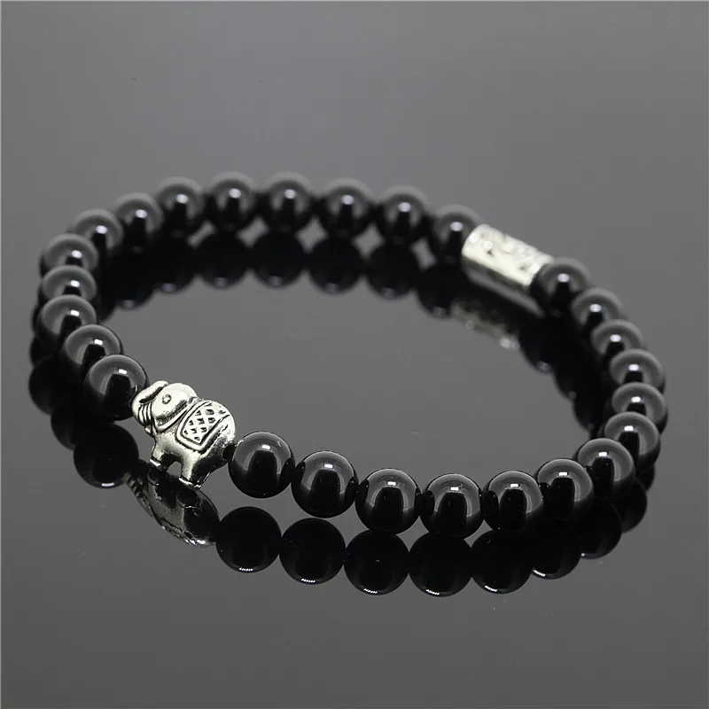 Лидер продаж Модные женские ювелирные изделия 6 мм бусины из черного оникса