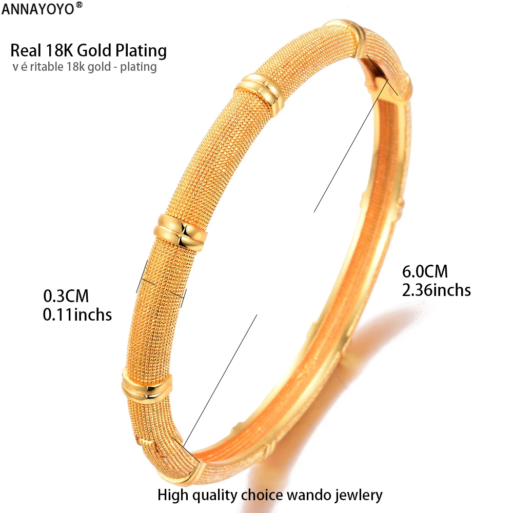 Annayoyo 1 шт. узор средний восток браслет для женщин Men18k золотой цвет браслет в дубайском стиле Африканский/арабский/Эфиопский ювелирный подарок B15