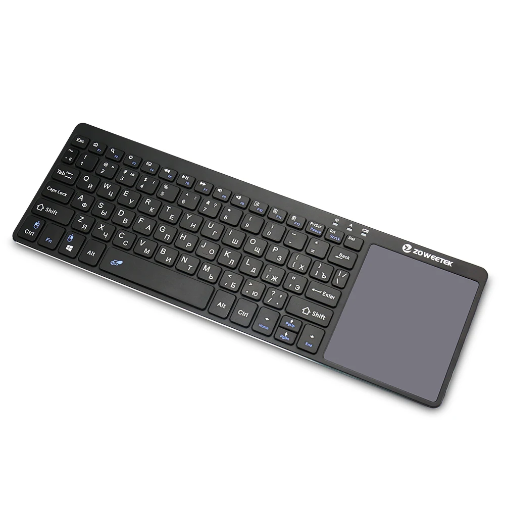 Подлинная Zoweetek K12 1 2 4G русская Беспроводная мини клавиатура с тачпадом для