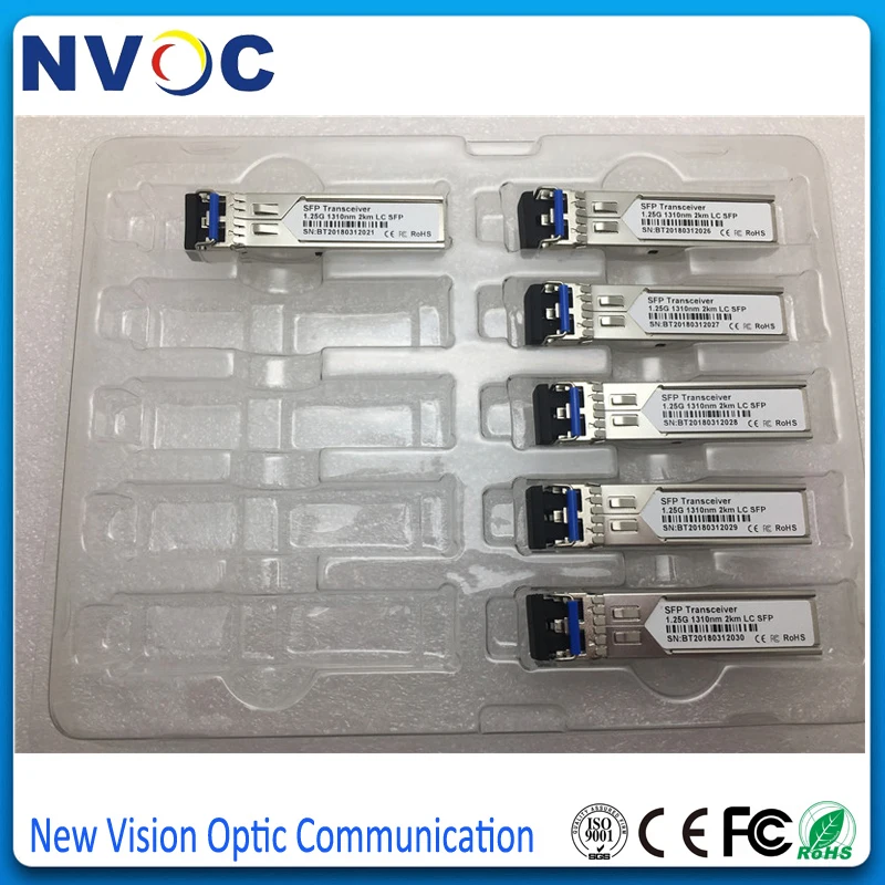 10 шт./лот Φ 1 25G 1310nm MMF GE SFP Трансивер 2KM DDM Волоконно оптический LC DX волоконный модуль