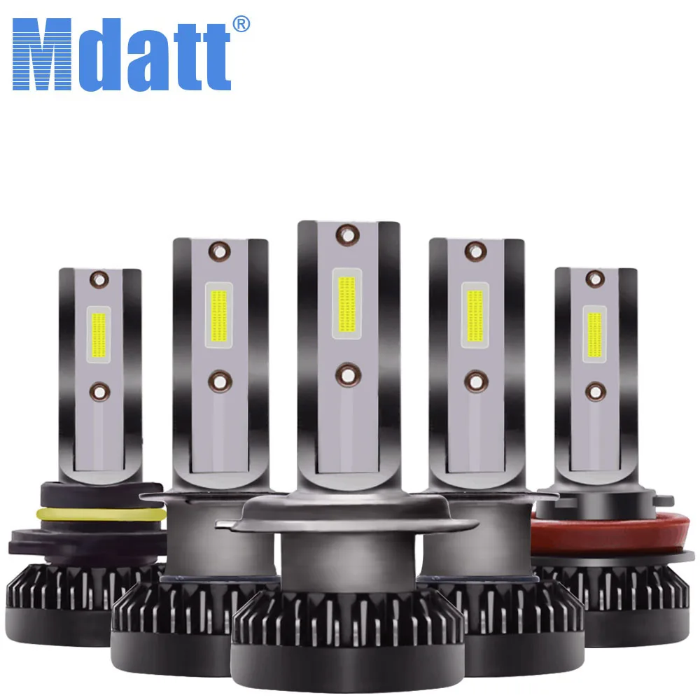 Mdatt LED H7 H11 H8 HB4 H1 H3 HB3 автомобильные лампы для фар машины 60W 8000LM автомобильный