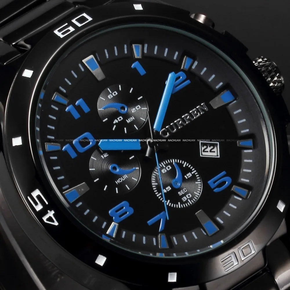 Часы наручные CURREN Мужские кварцевые люксовые брендовые модные повседневные
