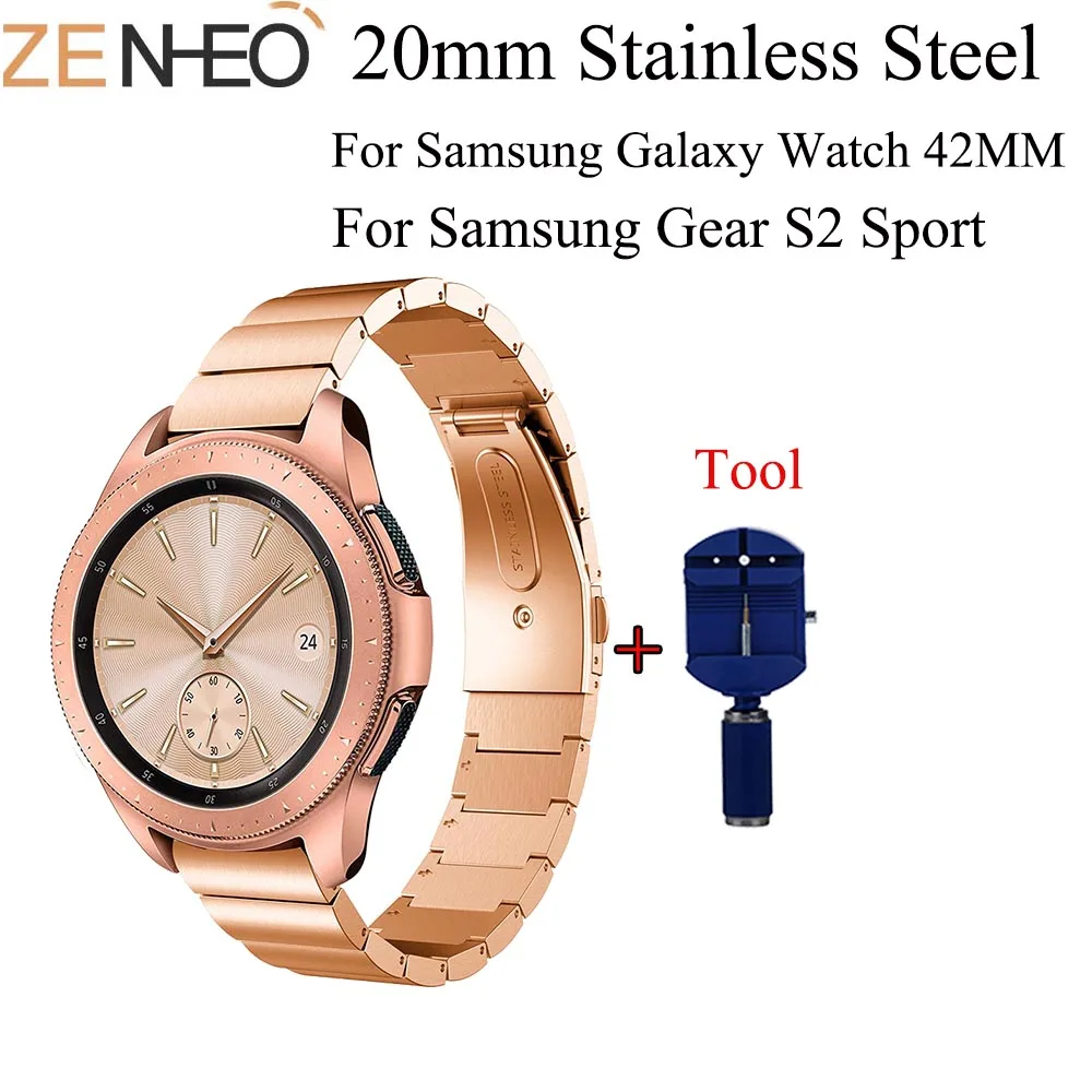 20 мм браслет из нержавеющей стали для Samsung Galaxy 42 ремешок Gear S2