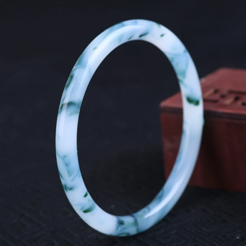 Натуральный Синьцзян нефритовый браслет золотой шелк нефрит плавающий синий