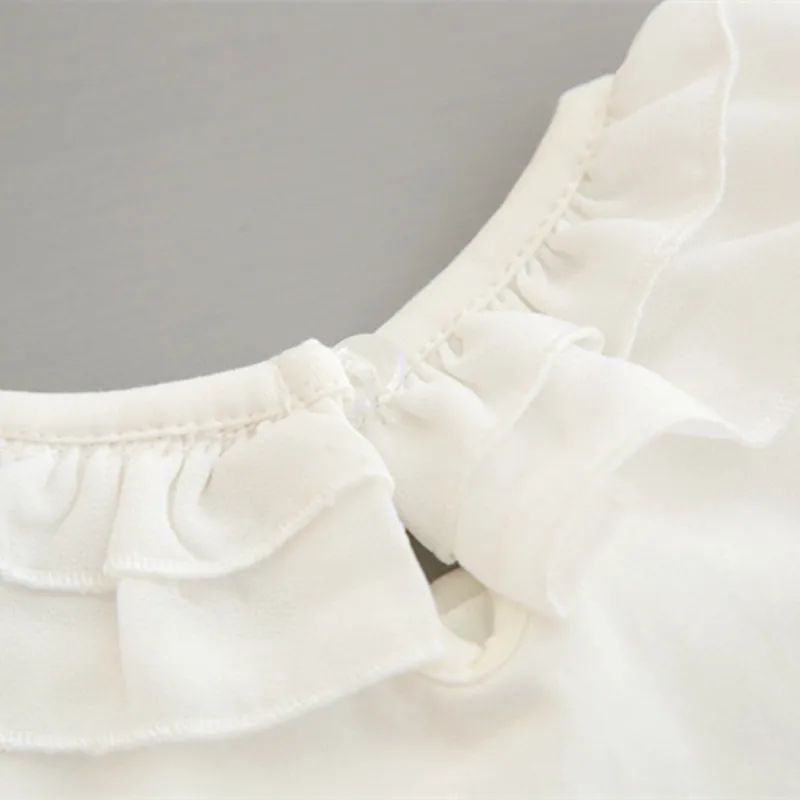 Новинка 2017 Осенние Топы и блузки для маленьких девочек блузка рубашка из хлопка