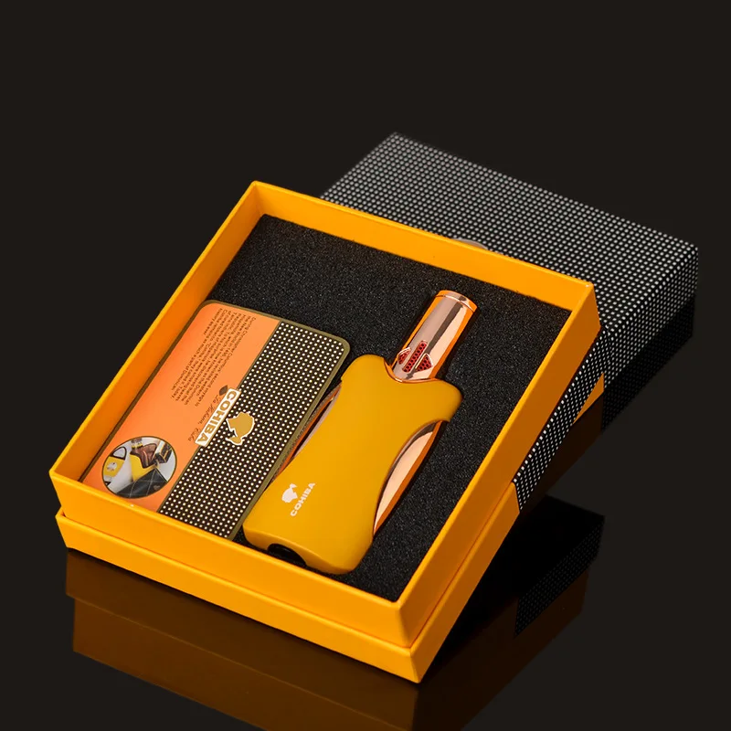 COHIBA четыре факела Зажигалка для сигары ветрозащитный многоразового бутан