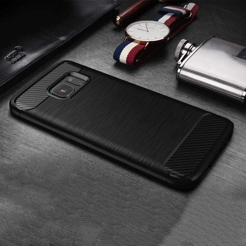 Quusimple Телефон чехол для Samsung Galaxy S7 край крышки углерода Волокно Мягкий