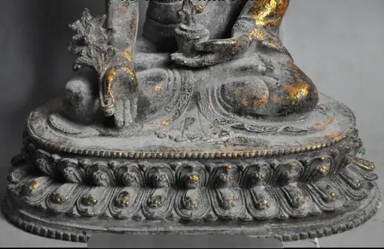 

Free shipping S00027 8" old tibet buddhism bronze gilt Medicine Buddha Bhaisajyaguru sakyamuni statue
