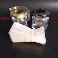 400pcslot pvc transparant heat shrink bands for jar mouthcap sealing film diameter 73mm height 40mm laid flat width 118mm