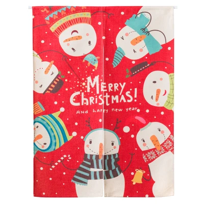 New Year gift cloth curtain toilet partition half shade porch kitchen study bedroom drapes Merry Christmas snowman decorations | Дом и сад