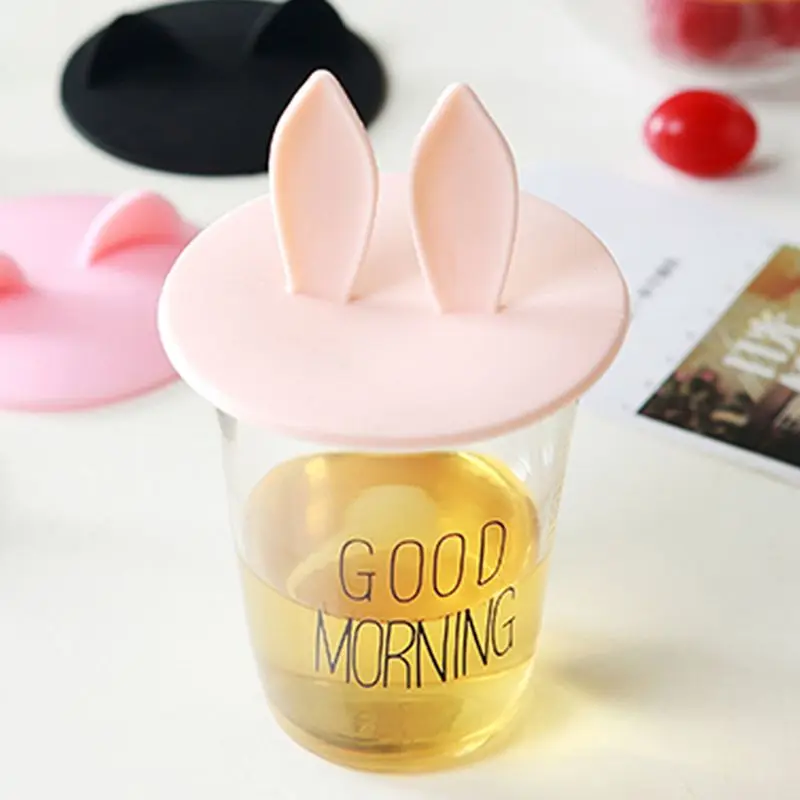 Прекрасная силиконовая крышка в виде ушей кролика крышка чашки Анти-пыль крышка кофейной кружки герметичное уплотнение напиток чаша крышка горячая чашка крышка кухня домашний декор