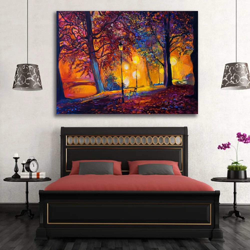 Embelish Lavender Field With Trees Modern Wall Art Pictures For Living Room HD Print Landscape Canvas Painting Home | Дом и сад