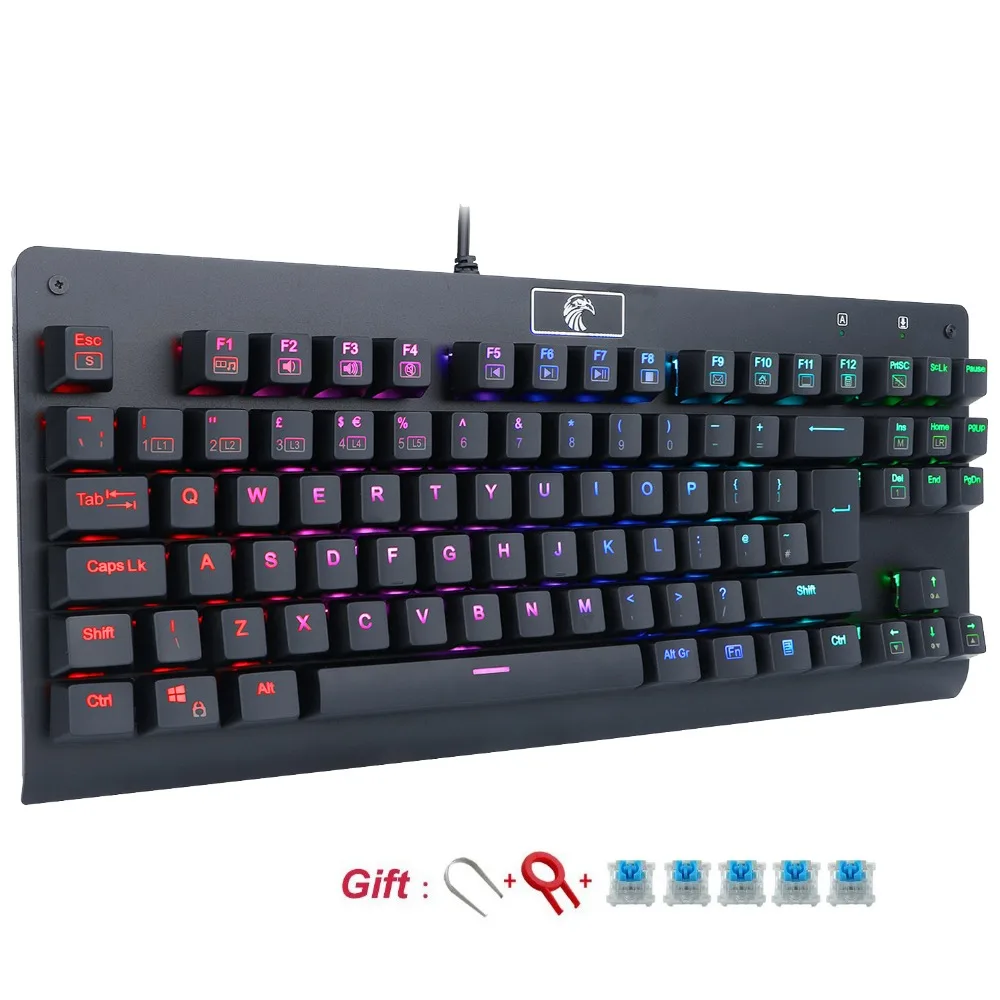 Механическая игровая клавиатура Z77 UK Игровая TKL RGB со светодиодной подсветкой не