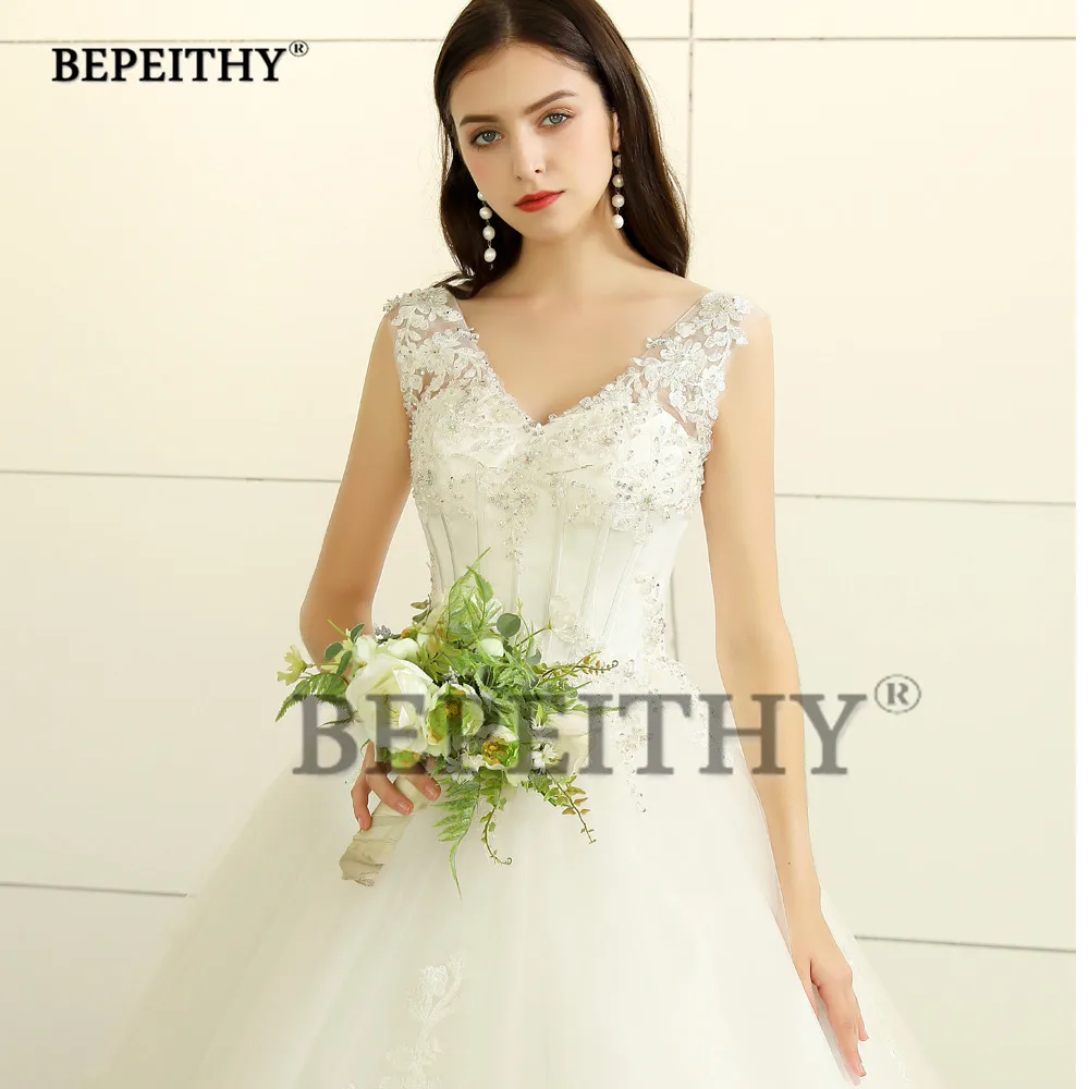 BEPEITHY новый дизайн 2021 бальное платье свадебное с v-образным вырезом Vestido De Novia корт