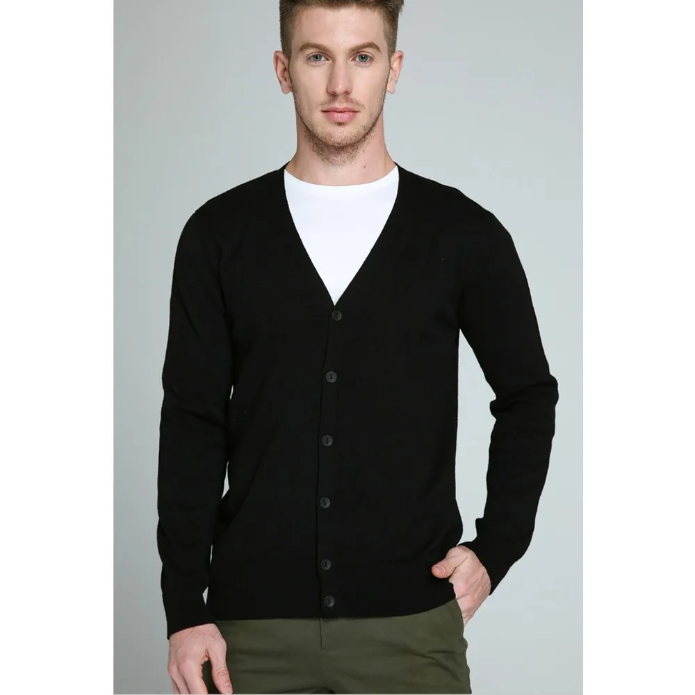 Мужской вязаный кардиган повседневный брендовый свитер из 2019 хлопка размеры L XL