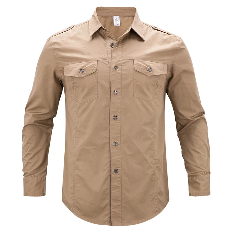 

Рубашка мужская хлопковая, с длинным рукавом, осень-лето