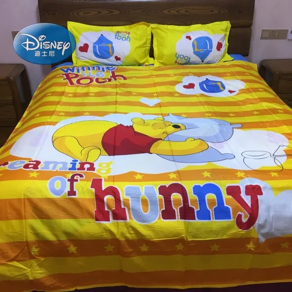 winnie 3 Красный и синий полосатый Микки Маус 3D печать летняя кроватка набор пододеяльников Qulit крышка плоский лист наволочки для девочек мальчиков подарок - Цвет: winnie 3