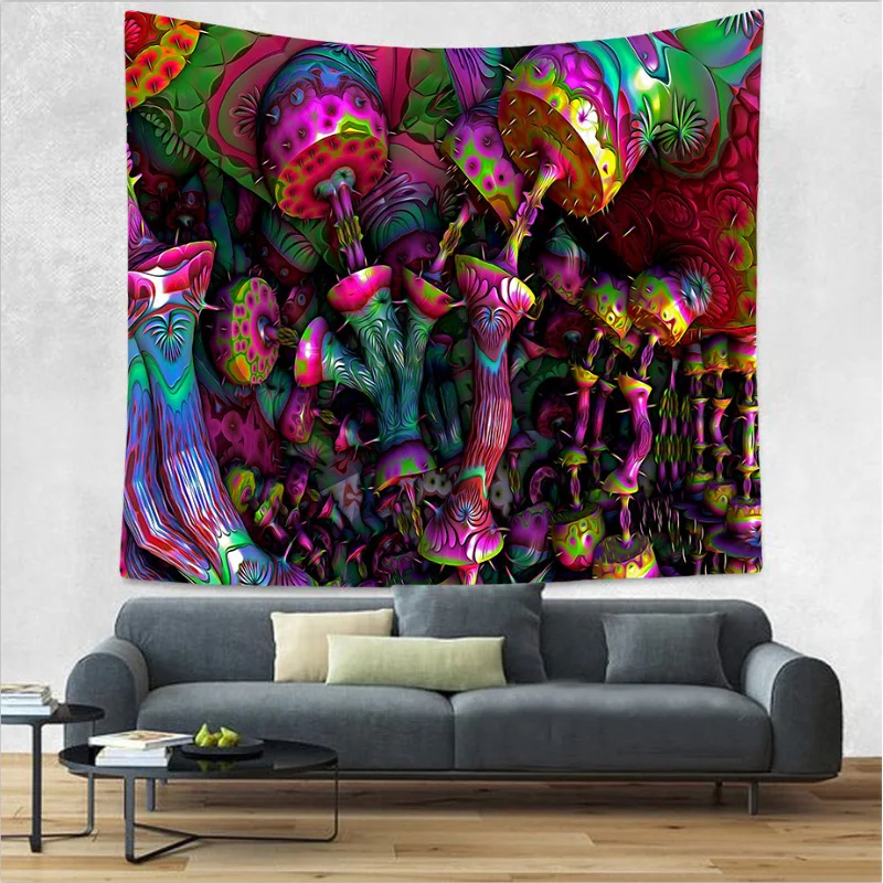 Гриб trippy психоделический гобелен настенный ковер Декор богемная настенная ткань