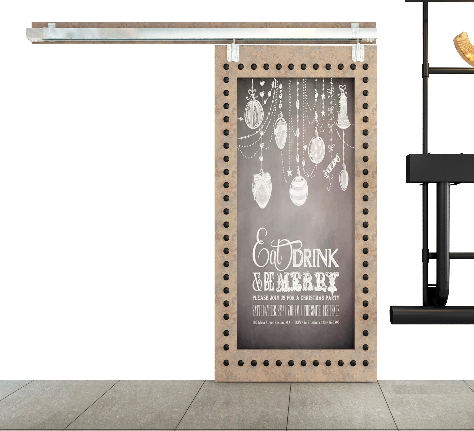 DIYHD 5FT-8FT сырье оцинкованная коробка направляющая раздвижная дверь сарая