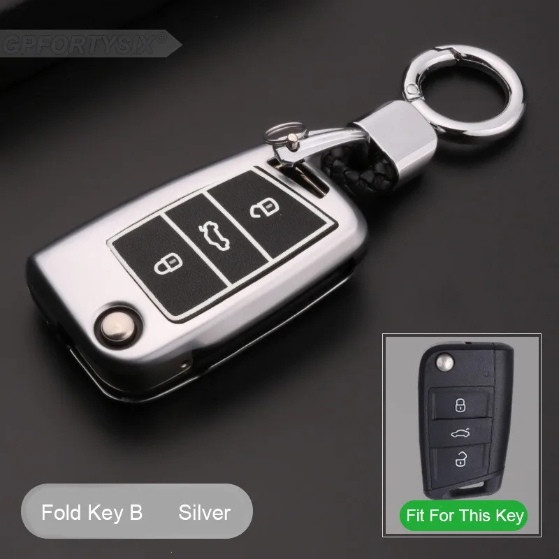 Светящийся чехол для автомобильного ключа из цинкового сплава Volkswagen VW Golf 7 MK7 Tiguan