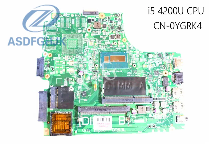 Материнская плата для ноутбука YGRK4 0YGRK4 CN Dell Inspiron 3437 5437 материнская i5 4200U DDR3