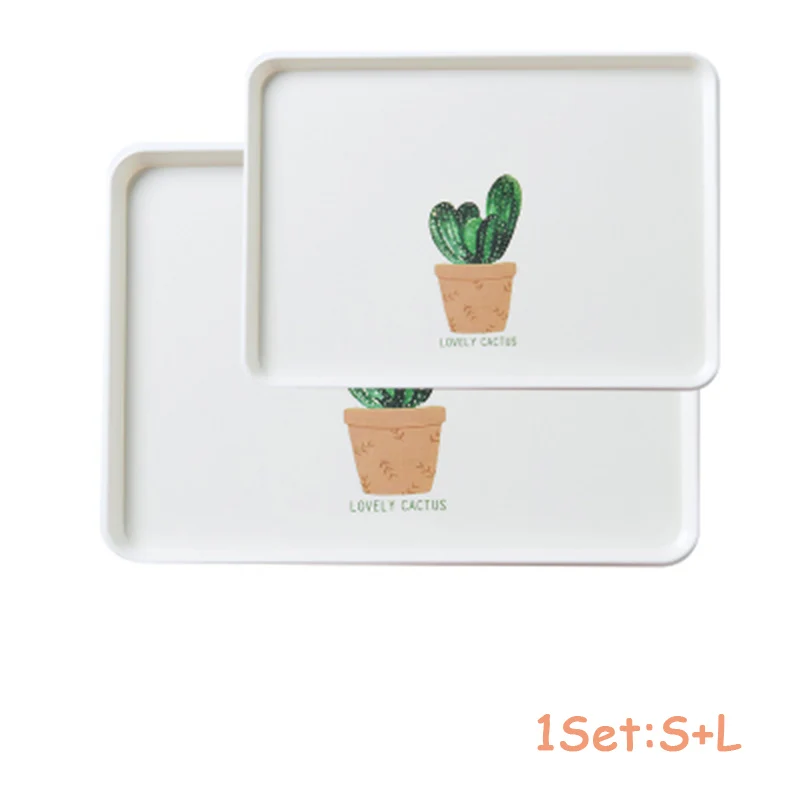 Style6 1Set Скандинавский стиль, пластиковая сервировка десерта, поднос для чая, завтрака, хлеба, поднос для снэков, тарелка для хранения, тарелки, Квадратные аксессуары, косметическое блюдо - Цвет: Style6 1Set