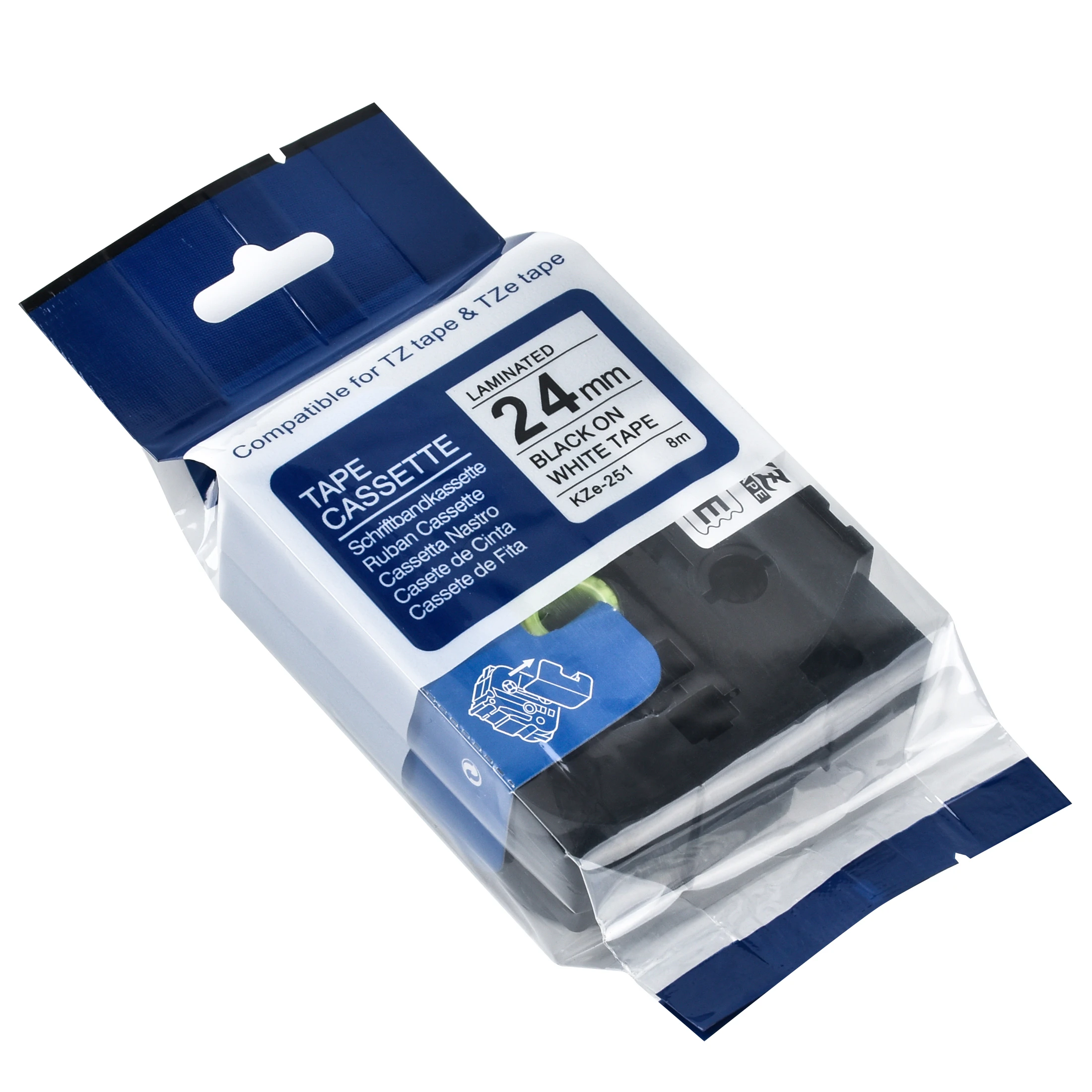 CIDY TZ251 TZ 251 TZe251 TZe 251 ламинированная клейкая tz-251 tze-251 этикетки лента P Touch черный на белом Совместимость для Brother