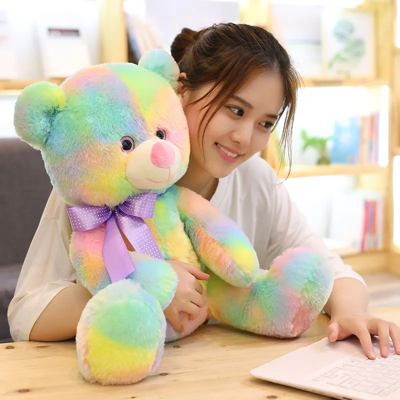 

1pc 45/60cm Cute Rainbow Bear Plush Toy Stuffed Teddy Bear Animal Stuffed Toys For Children Birthday Gift Home Decor Kawaii Doll