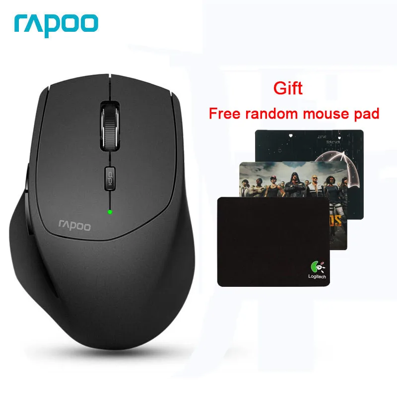 Беспроводная мышь Rapoo MT550, многомодовая портативная мышь, переключение между Bluetooth 3,0/4,0 и 2,4G для подключения четырех устройств