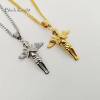 black knight stainless steel cute angel pendant necklace religious amulet cute angel necklace women fashion jewelry blkn0735