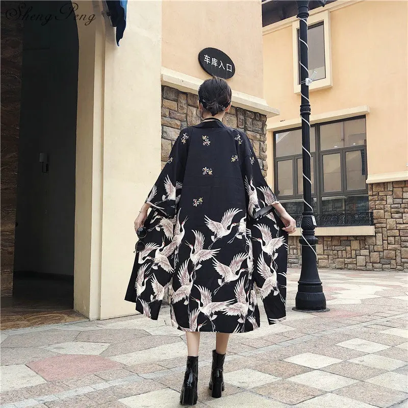 Женское кимоно yukata Кардиган с длинным рукавом кардиган в традиционном стиле