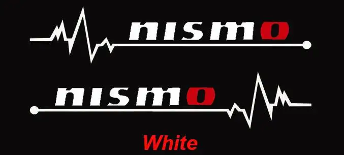 Белый 2шт Автомобильная наклейка NISMO для Nissan Tiida Sunny QASHQAI MARCH LIVINA TEANA X-TRAI - Название цвета: Белый