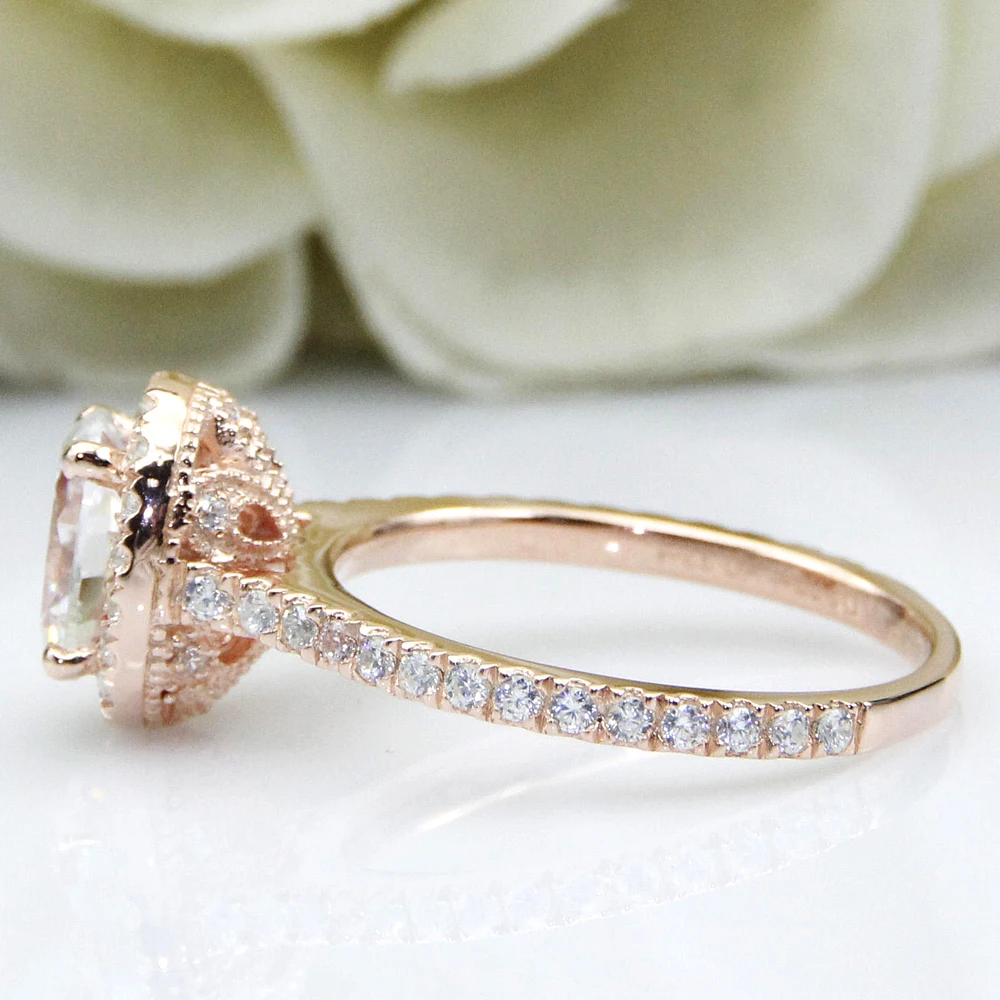 1.5ct 6x8 мм овальная огранка блестящее моиссанитовое кольцо в 14K Золотое Женское